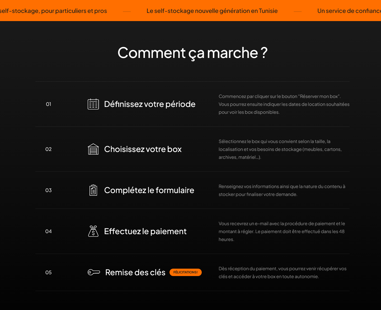 Capture d'écran du site Blackbox — section supplémentaire