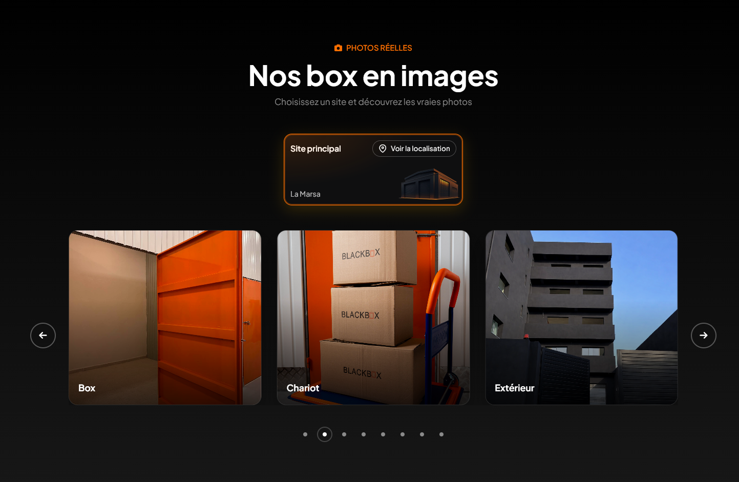 Capture d'écran du site Blackbox — vue complémentaire