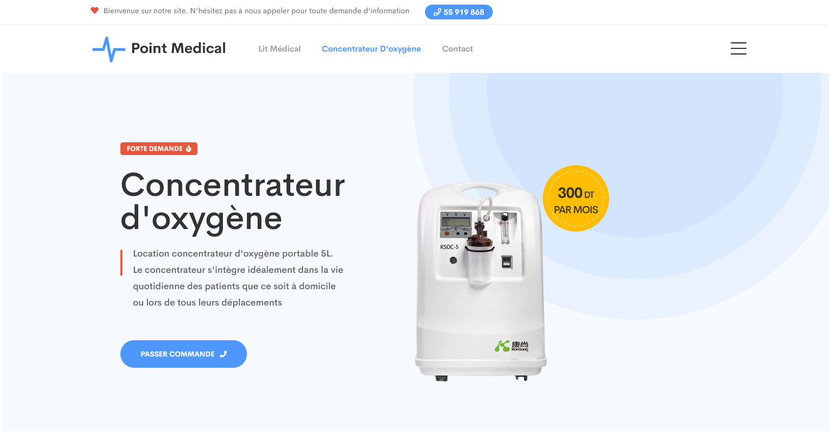 Capture d'écran de Point Medical — fiche produit